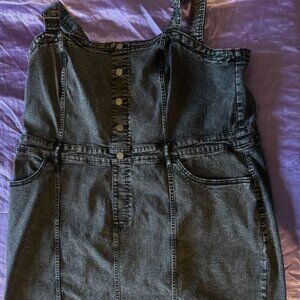 Ava & Viv Women’s Jean Denim Midi Dress Plus Size 3X Adjustable Strap NWOT